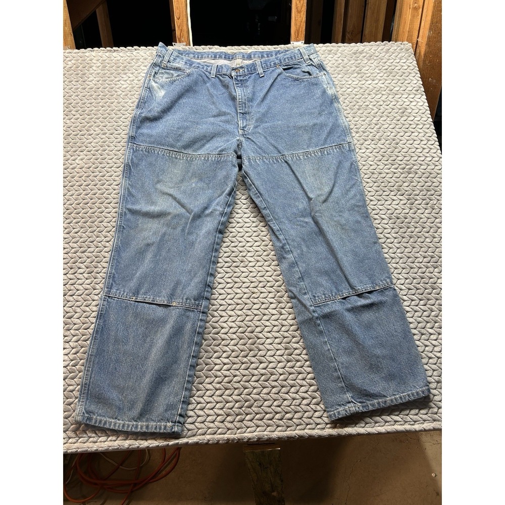 Dickies Double Knee Carpenter Jeans Mens 42x31 Workwear Utility Denim Relaxed